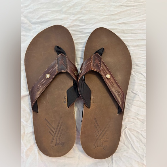 AK Combat Flip Flops Other - Men’s AK Combat Brown Leather Flip Flops
